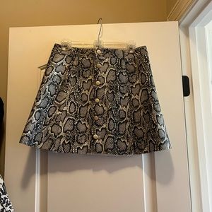 Leopard Print Button Up Skirt